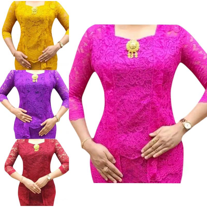 Atasan kebaya brokat kutu baru Gratis bross / bluss atasan brokat / kebaya kutu baru / bluss terlari