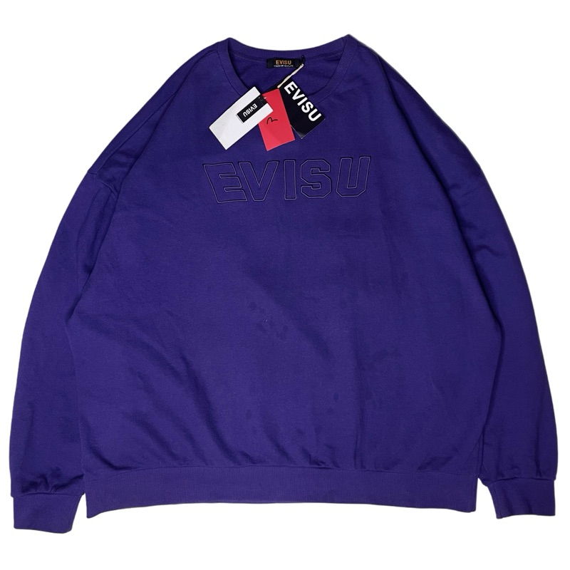 CREWNECK EVISU BIG LOGO ORIGINAL - CREWNECK UNGU - EVISU ORIGINAL