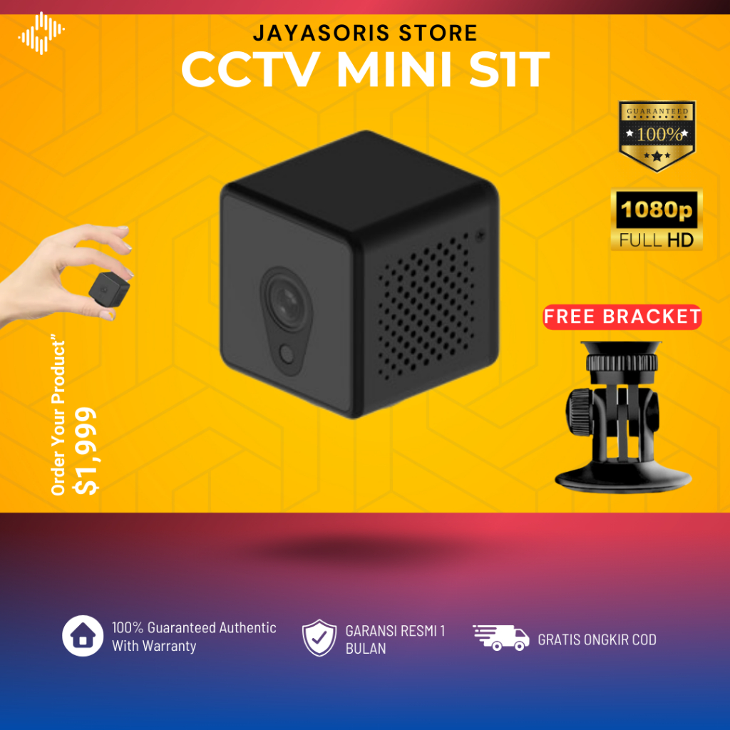 KAMERA PENGINTAI MINI WIFI TANPA KABEL CAMERA CCTV KECIL TERSEMBUNYI SPY CAM WIFI HIDDEN CAMERA JS73