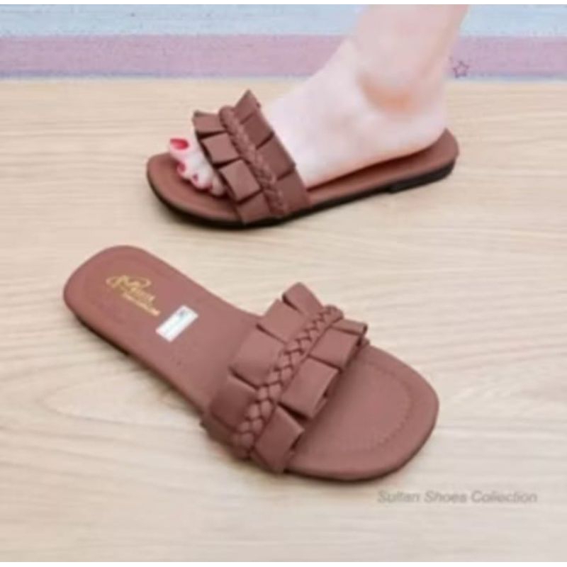 sandal teplek kerut cewe viral