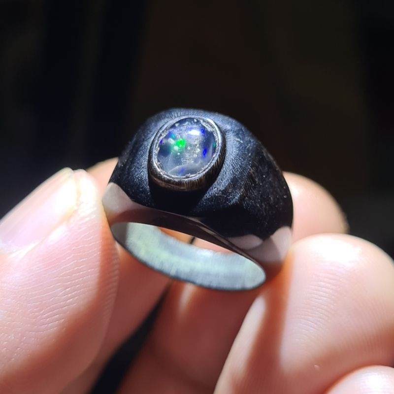 Batu Kalimaya Banten Kristal (Crystal Opal) Ring Tnduk K13