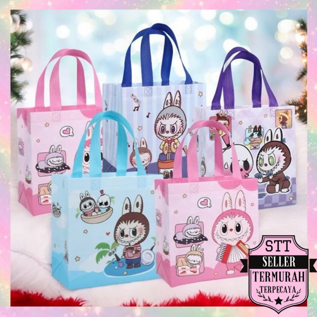 

STT Tas Kado Ulang Tahun Tas Hampers Waterproof Goodie Bag Ulang Tahun Karakter Monster Souvenir Ulang tahun Tas Bingkisan Pesta Anti Air Karaeter Cappybara