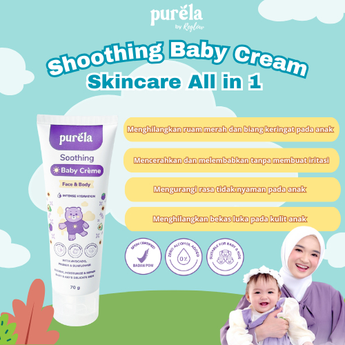 Purela Cream Wajah Bayi | Soothing Baby Cream - Skincare Bayi Krim Pelembab Muka Badan Bayi