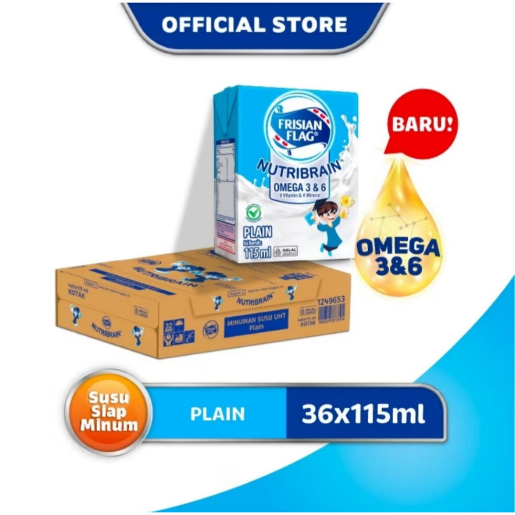 

Frisian Flag Omega Susu UHT Plain 115Ml [36 Pcs]|Susu UHT Full Cream 1 Dus|Susu UHT Plain|Susu UHT Nutribrain|