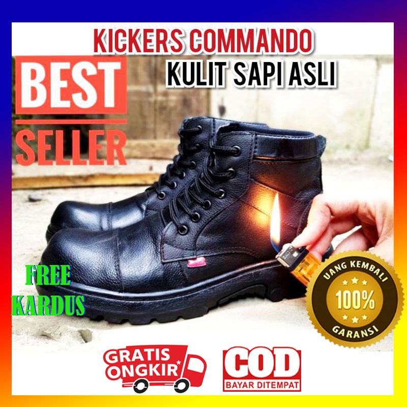 SEPATU SAFETY PRIA ORIGINAL 100% SEPATU SAFETY SEMI BOOTS KICKERS PRIA KULIT BOOT SAVETY BUT SEPTI B
