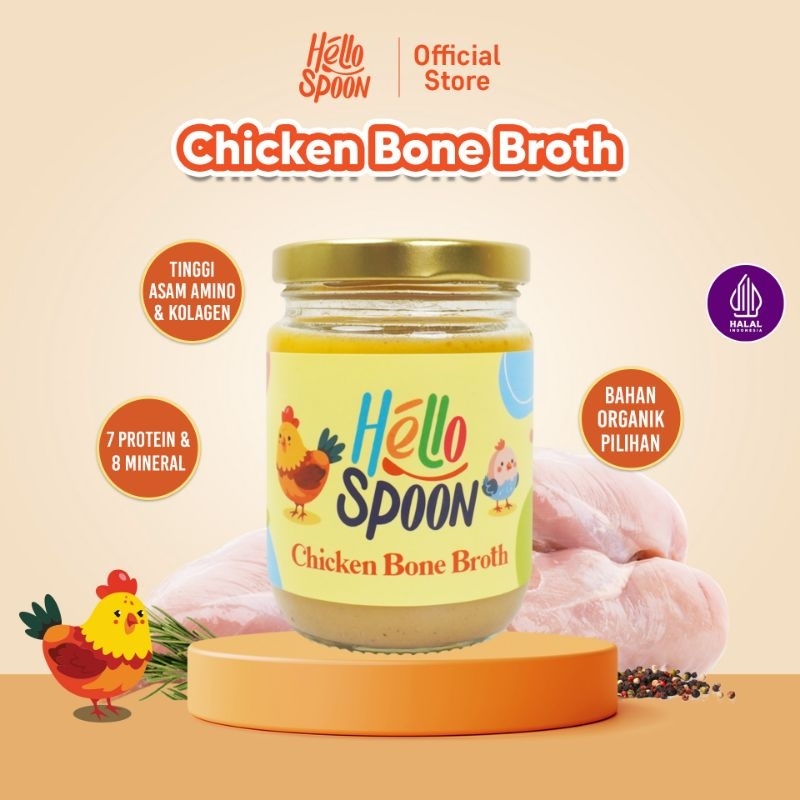

Chicken Bone Broth Hello Spoon / Soup Kaldu Tulang Ayam (CAIR) - 100% bahan alami - Tanpa MSG & Pengawet