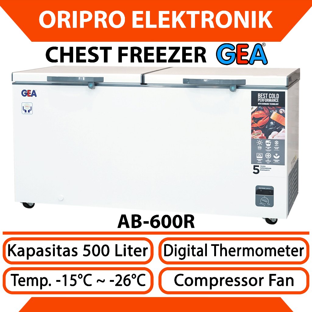 Chest Freezer 500 Liter GEA 2 Pintu AB-600R AB600R