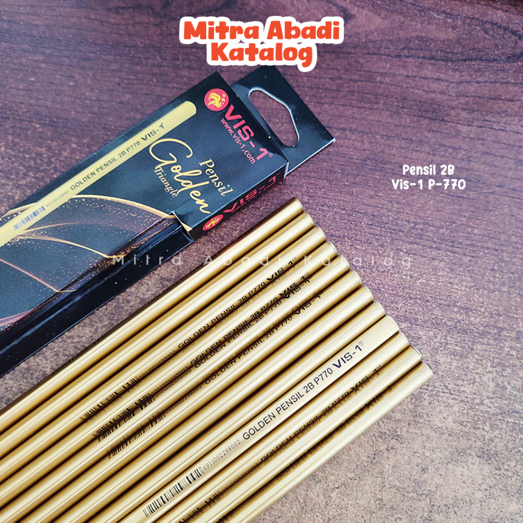

(12 PCS) PENSIL 2B VIS-1 P-770 GOLDEN TRIANGLE / 1 pack pak vis1 p770 pencil pena original menulis graphite menggambar sket sketch anak alat tulis sekolah kuliah atk kantor stationery murah / mitra abadi katalog jogja