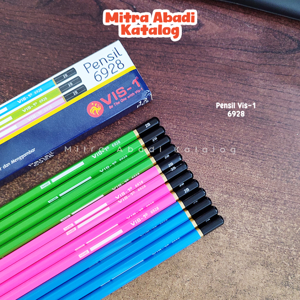 

(12 PCS) PENSIL 2B VIS-1 6928 / 1 pack pak vis1 6928 pencil pena original menulis graphite menggambar sket sketch anak alat tulis sekolah kuliah atk kantor stationery murah / mitra abadi katalog jogja