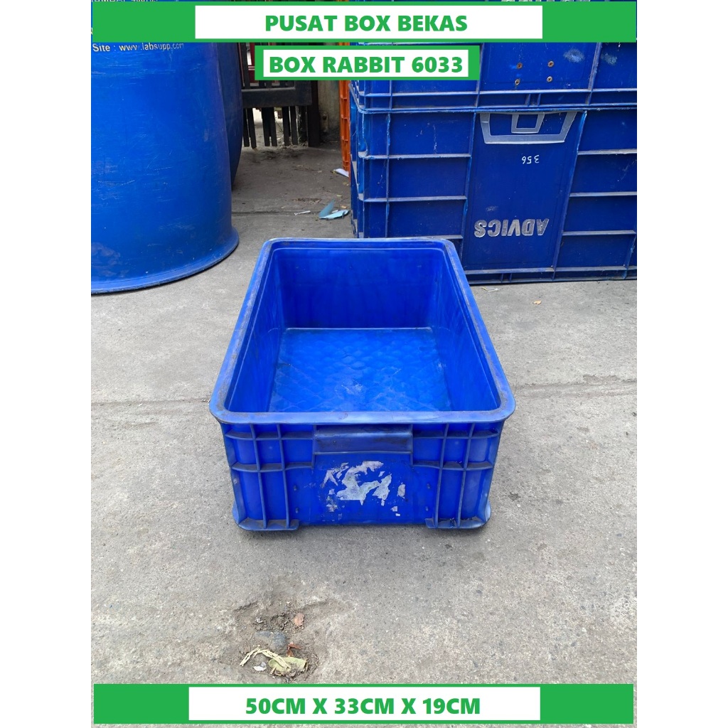 box plastik bekas box kontainer bekas box Reptile box Magot box rabbit 6033 (50*33*18) WARNA RANDOM