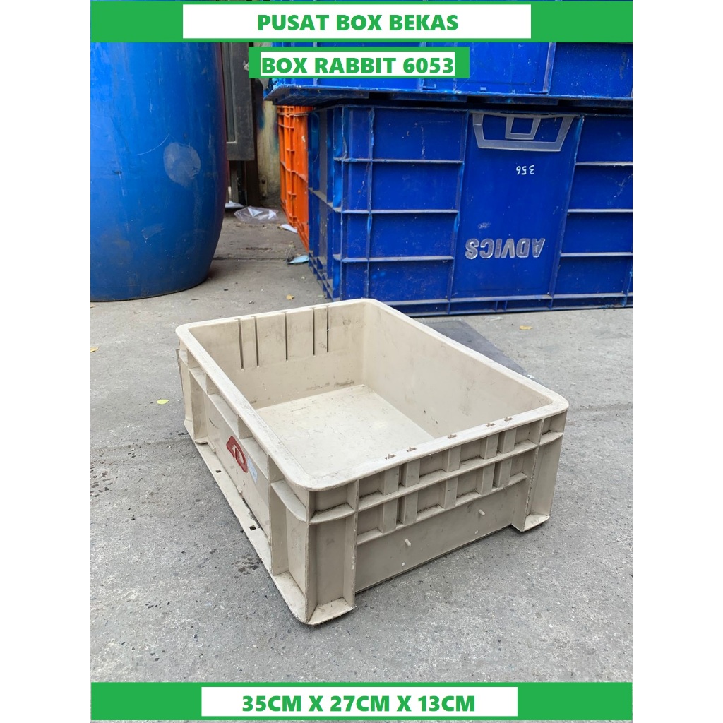 Container Industri Rabbit 6053 / Kontainer Plastik Rapat / Krat Plastik Box Plastik Bekas Industri