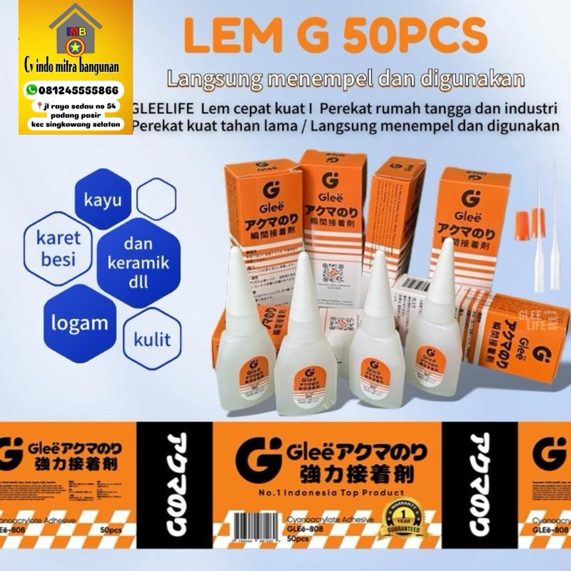 

Lem Tetes G Lem Korea Instant Cyanoacrylate Glue LEM KOREA SERBAGUNA LEM PEREKAT SUPER GLEELIFE