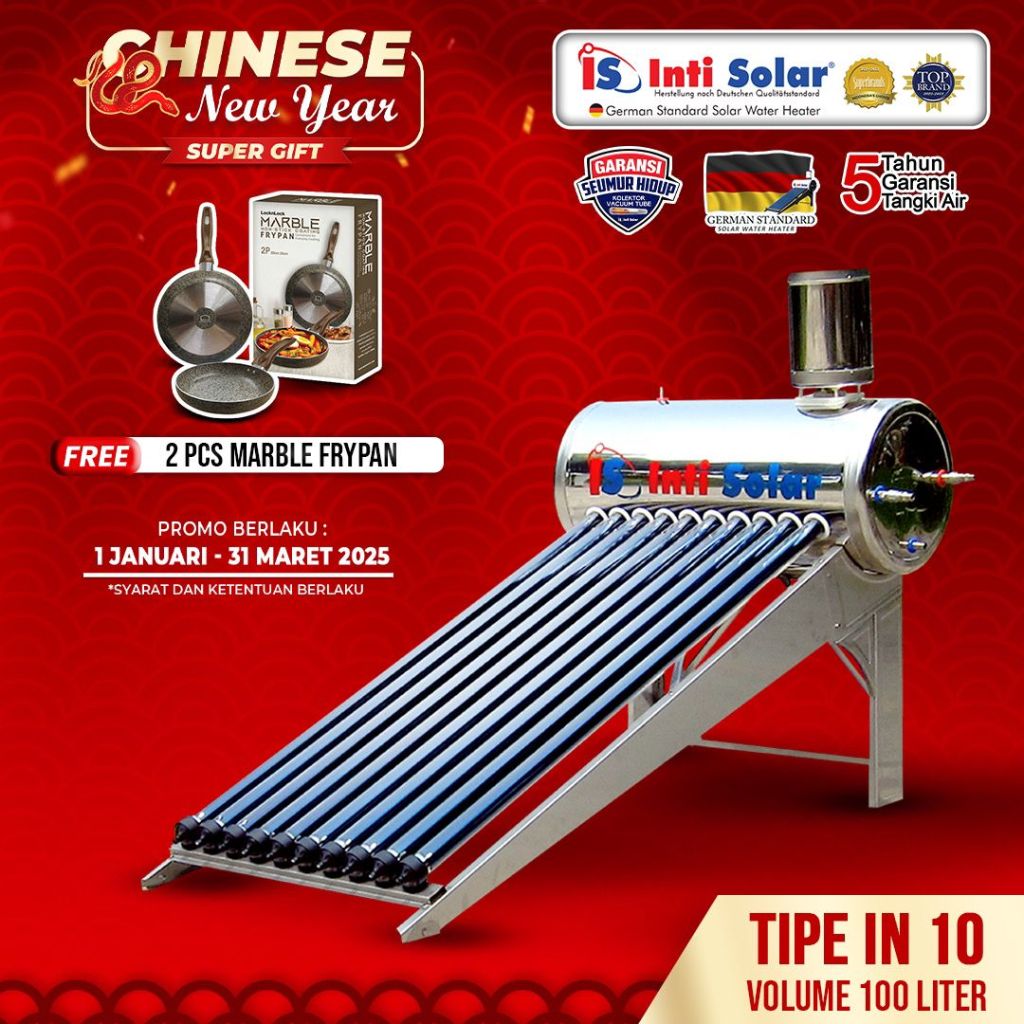 Inti Solar Water Heater Solar Kapasitas 100 Liter IN10
