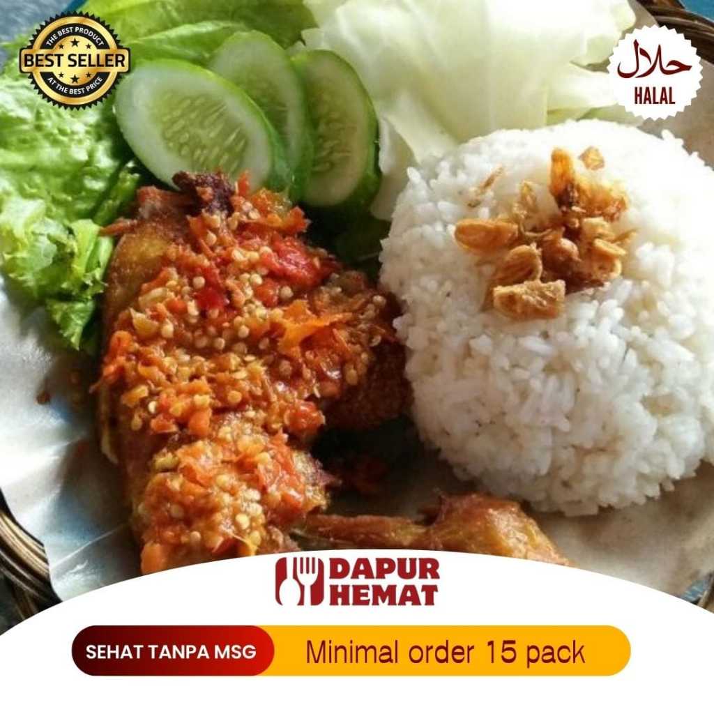 

Dapur Hemat - TERMURAH Nasi Box Ayam Geprek 620gr Pedas Enak Makanan Siap Saji Catering Best Seller