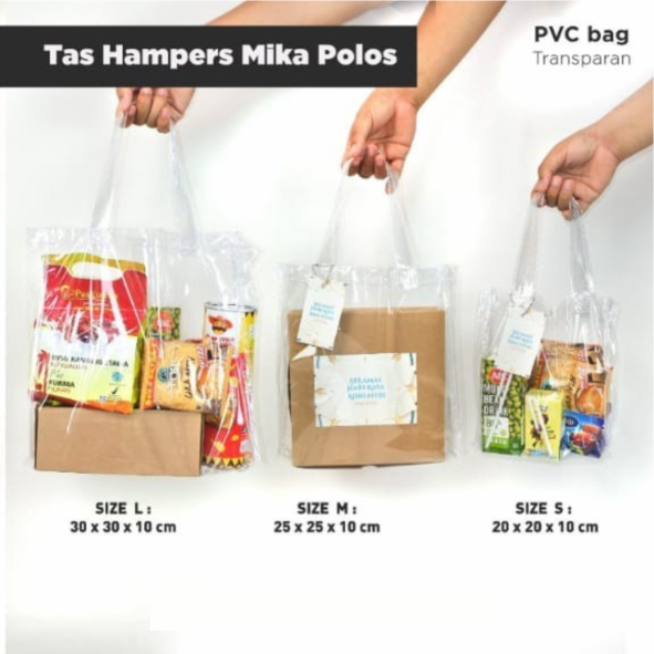 

Tas Hampers Bening Mika PVC Souvenir Ulang Tahun | PVC Bag Transparan