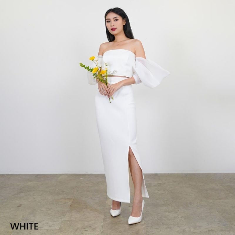 Set Organza Violeta/Gaun Pesta Formal Atasan Sabrina/Dress Pesta/dress scuba wanita/dress kondangan/