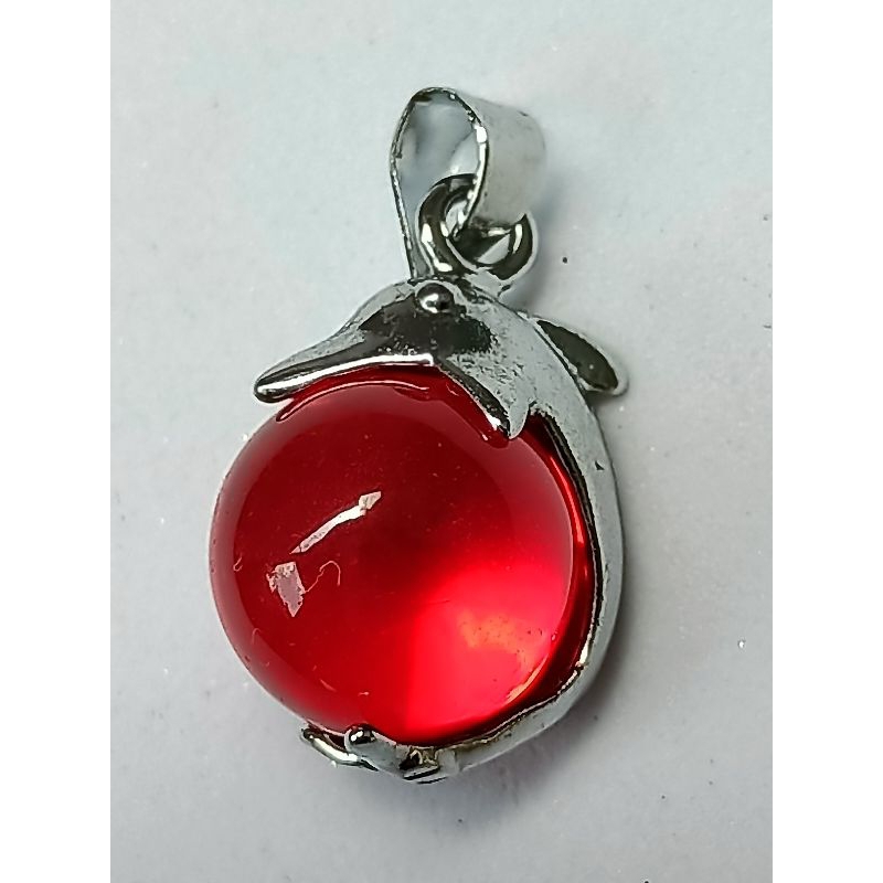 Liontin Bandul Batu Merah Siam , Bentuk Bulat / Bundar