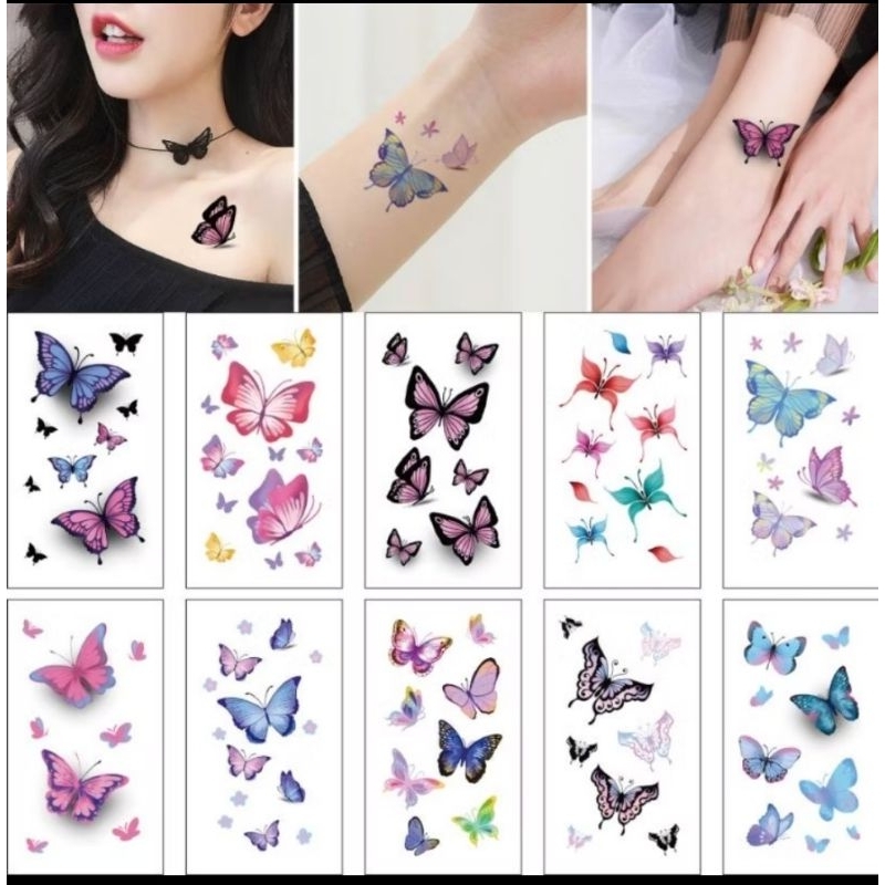 Tatto temporer kupu kupu tato temporary kupu-kupu