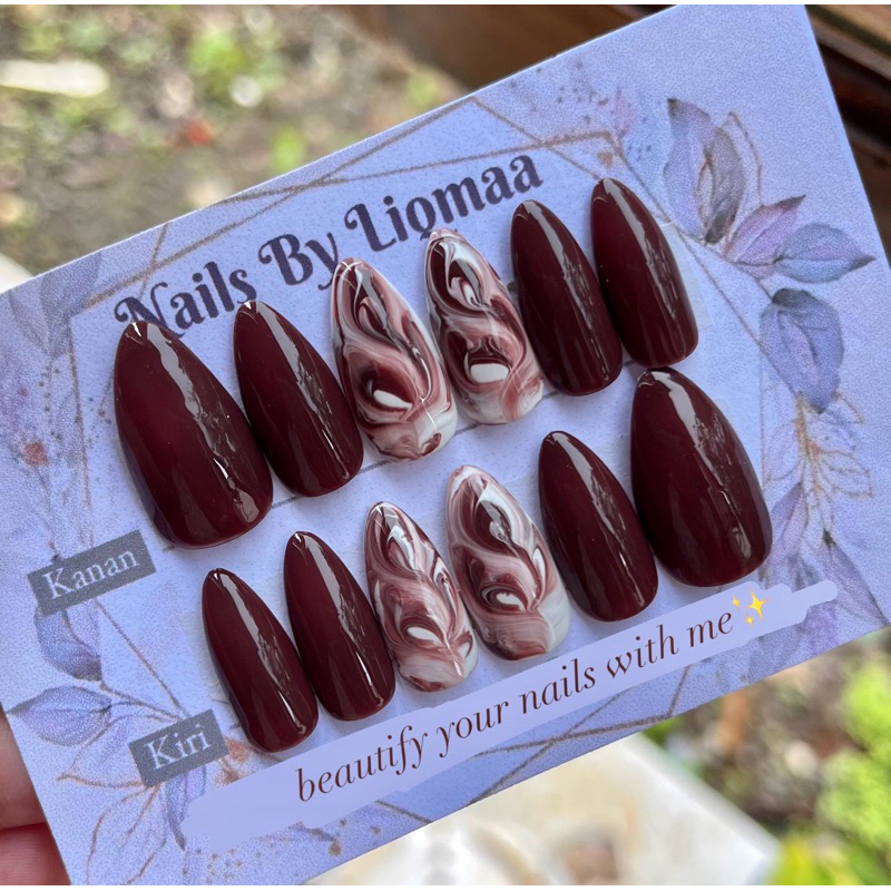 RUNCING MARBLE / KUKU PALSU WEDDING / NAIL ART / KUKU PALSU