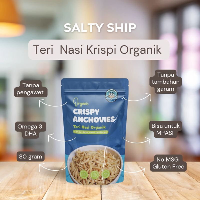 

Little Beam X Salty Ship - Crispy Anchovies Non MSG | Teri Nasi Krispi Organik 80 gram