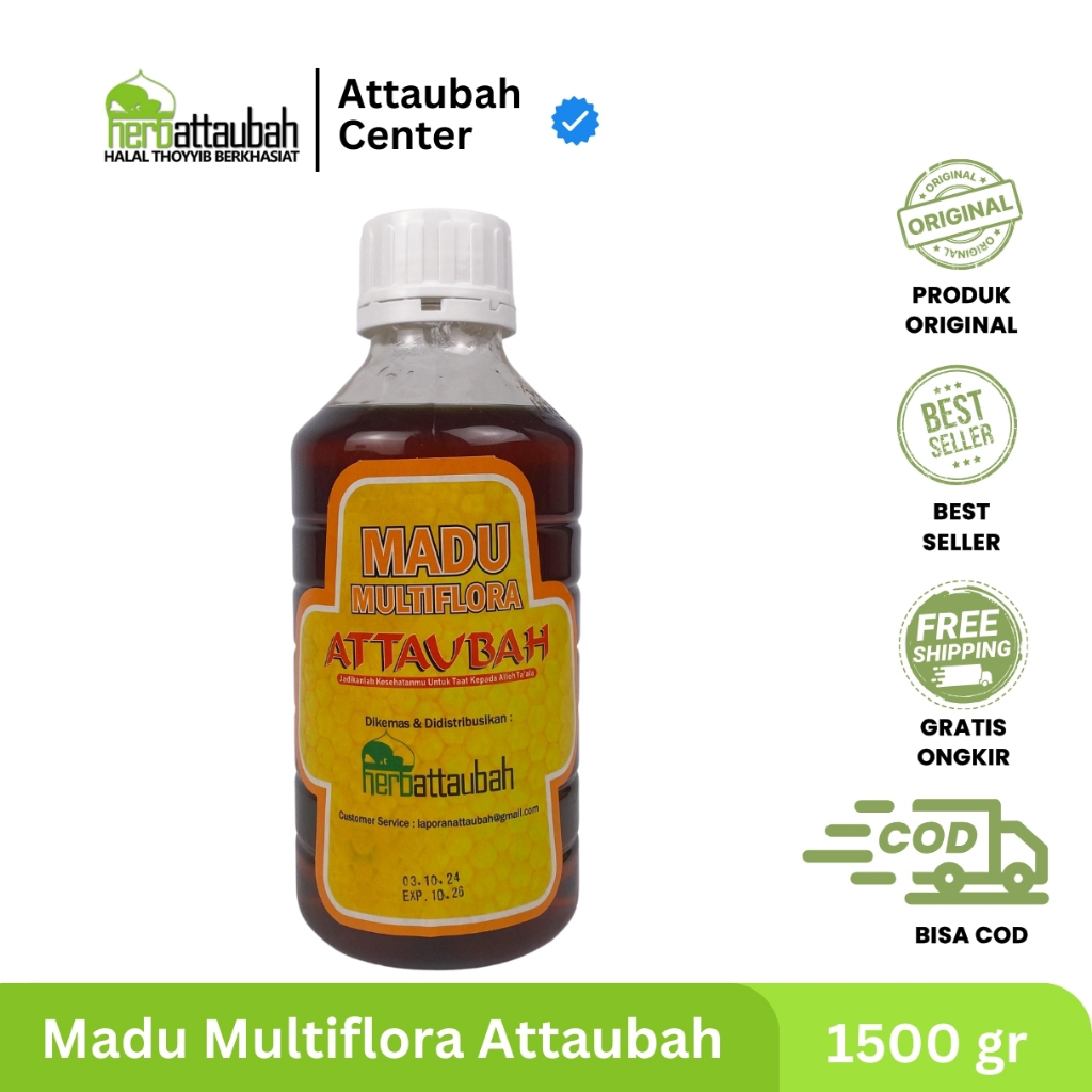 

Madu Multiflora Attaubah 1500 gram / Madu Hutan Multiflora