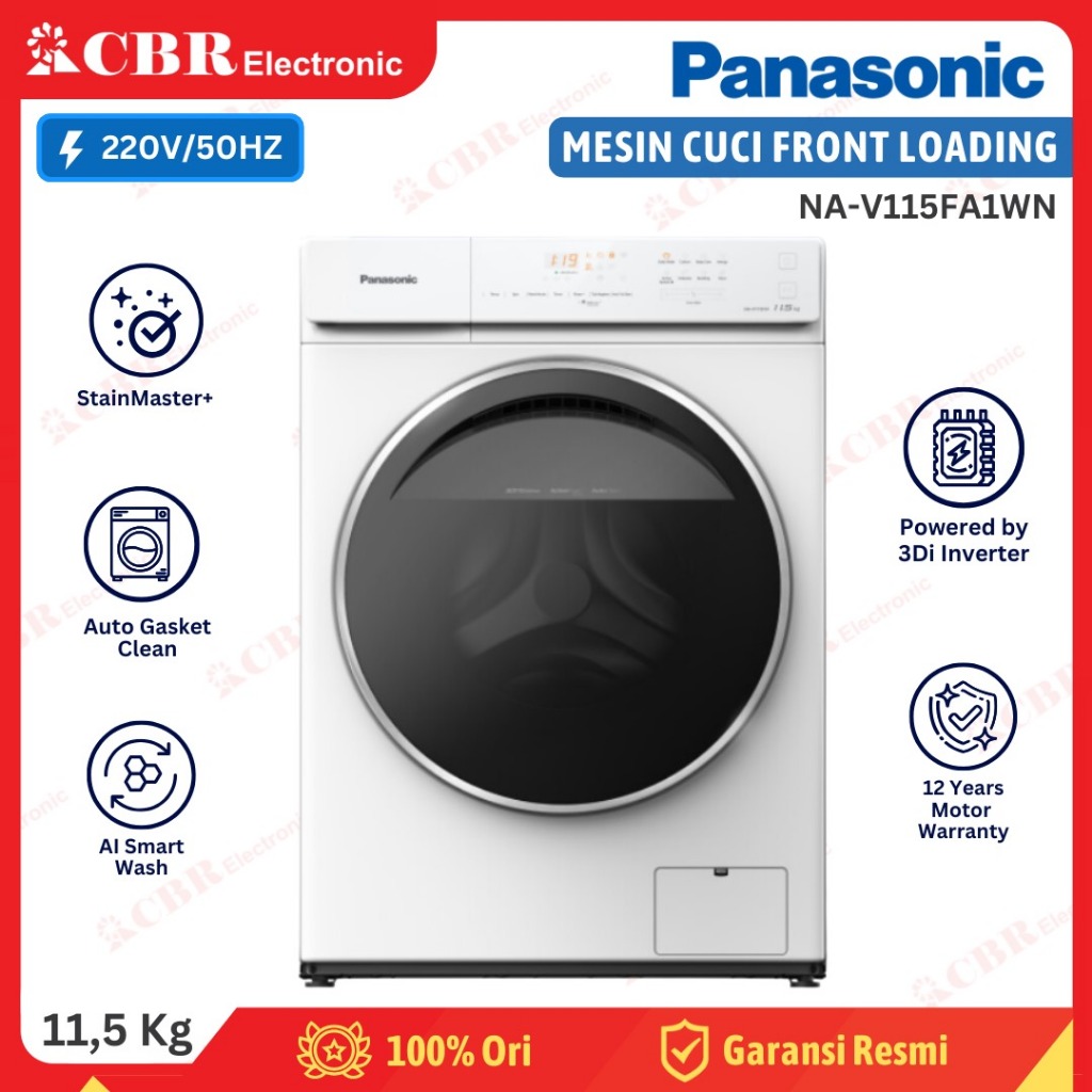 Panasonic NA-V115FA1WN Mesin Cuci Front Loading 11.5 Kg - Putih