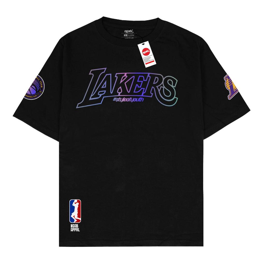Ngab Kaos Baju Distro Ngab Ft Lakers Black NB198 Unisex Pria Wanita Cotton Combed 24s