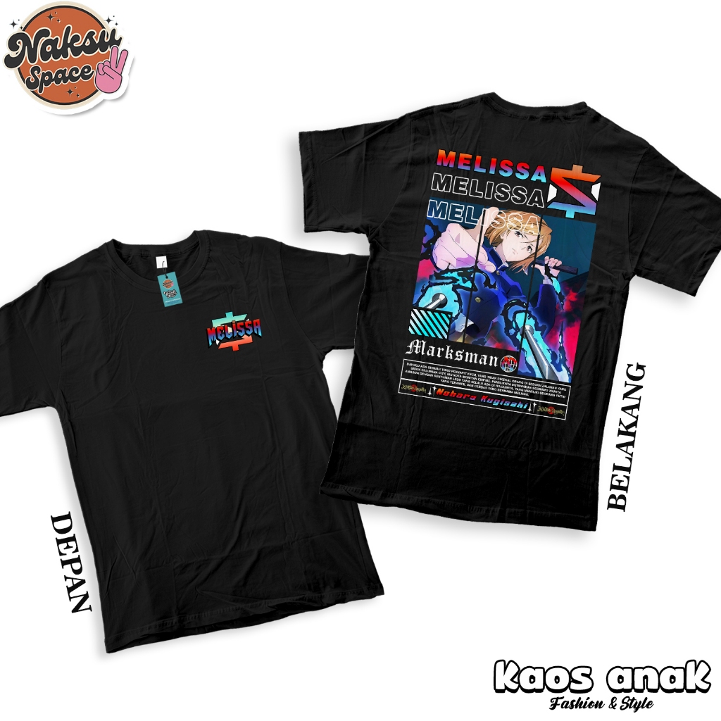 KAOS ANAK STREETWEAR MOBILE LEGENDS SKIN MELISSA NOBARA JUJUTSU KAISEN  BAJU ANAK