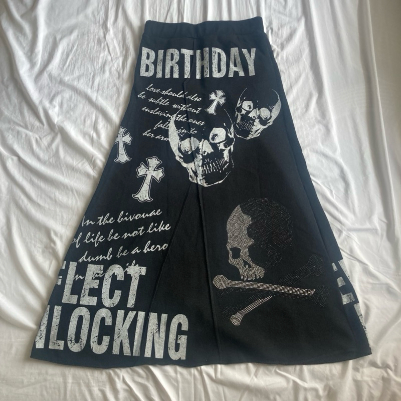 gothic M.K.R skull graphic knit skirt punk