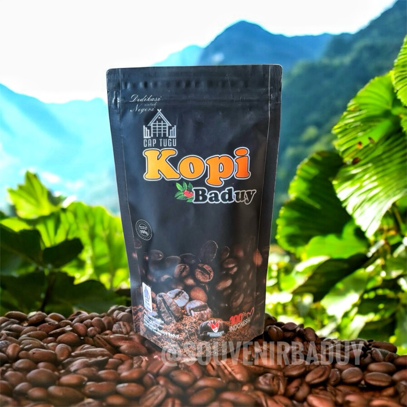 

Kopi Baduy kopi bubuk tradisional 100% dari biji kopi pilihan di panen saat matang berat bersih 100gram