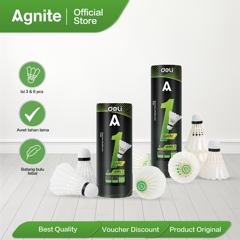 Deli Agnite Shuttlecock/ Kok BuluTangkis Isi 3 pcs / 6 pcs  F2200 /  F2201