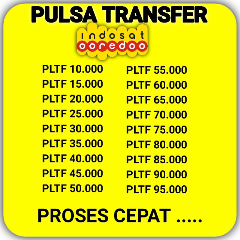 PULSA TRANSFER INDOSAT MURAH 10K15K20K