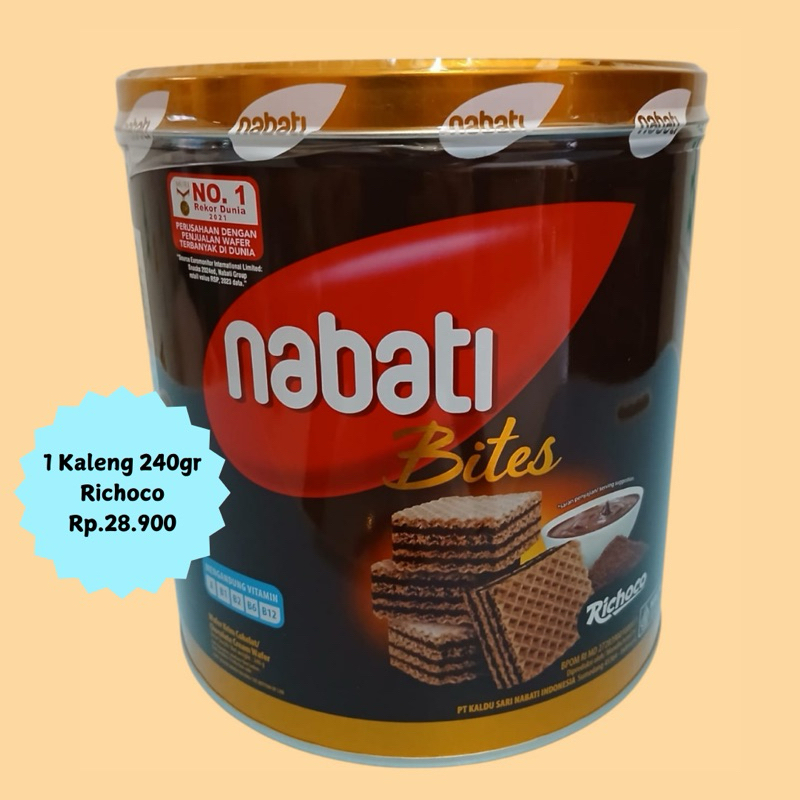 

Nabati Bites Wafer Kaleng 240gr / Richoco Nabati