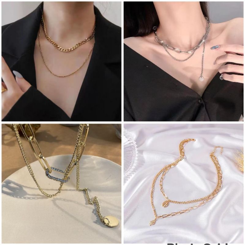 (love mini) kalung rantai lapis emas