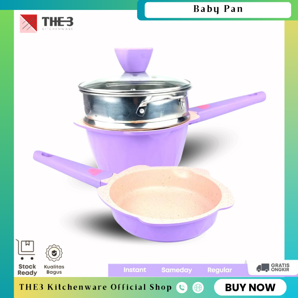 PANCI SET BABY PAN FLOWER SAKURA MPASI BAYI