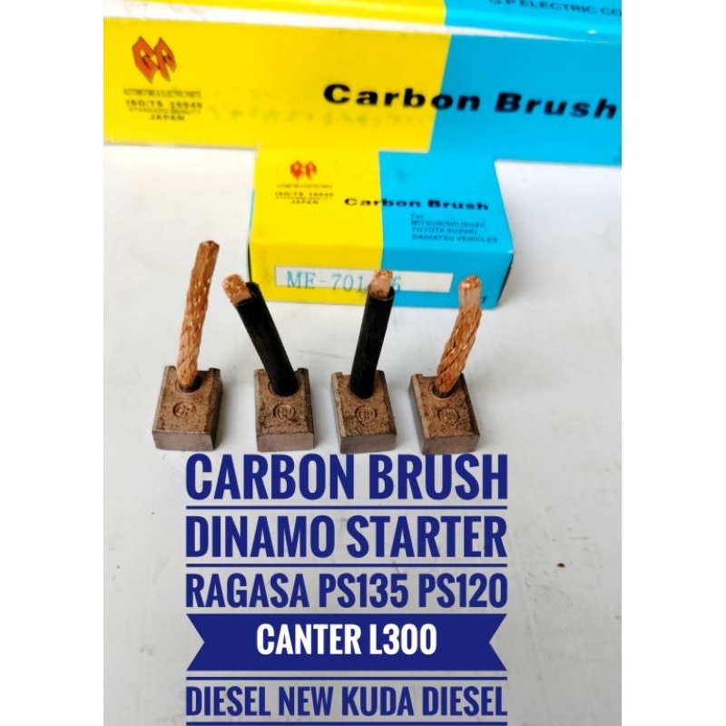 Arang Carbon Brush Dinamo Starter Ragasa Ps135 Ps125 Canter L300Disel New Kuda Disel ks6