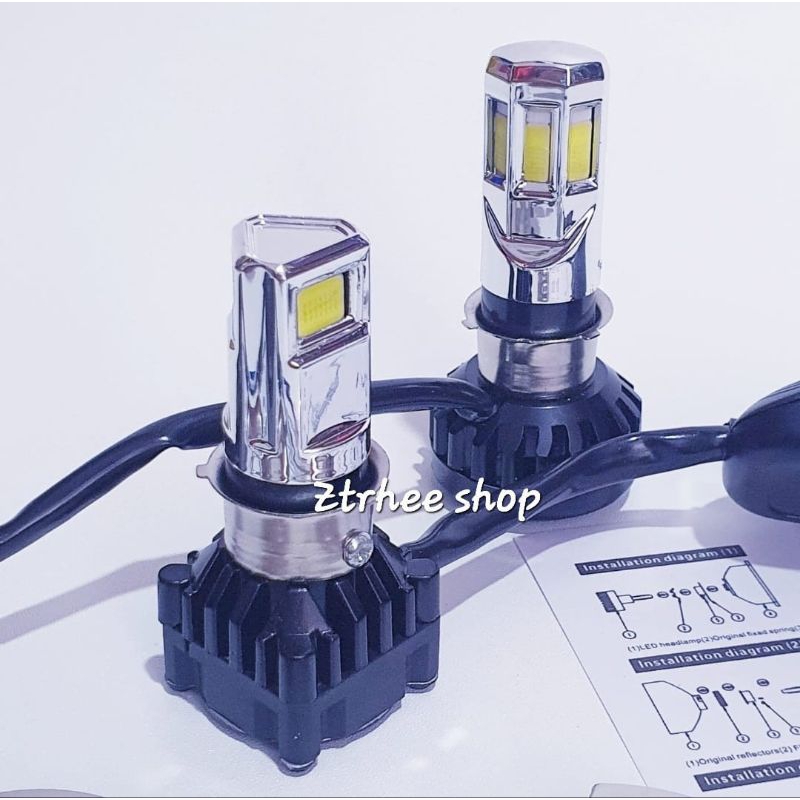 LAMPU HID LED DEPAN 6 LED/3LED 3500LM MOTOR XABRE/BYSON/GENIO/SCOOPY/VERZA/TIGER/VEGA R/SPACY/MIO M3