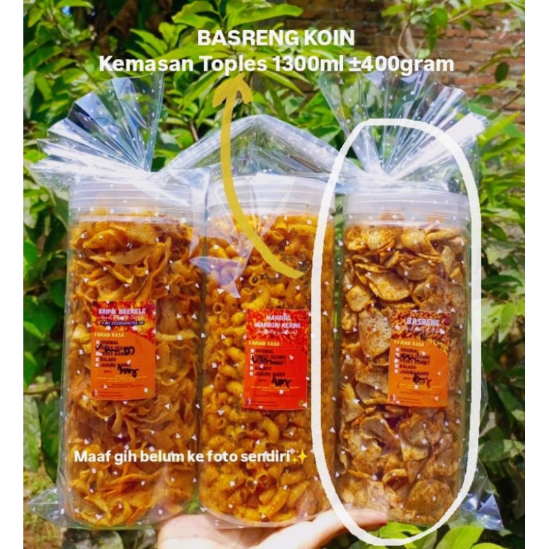 

BASRENG KOIN | Kemasan Toples 1300ml (±400gram) | Bisa Request Mix Varian Rasa