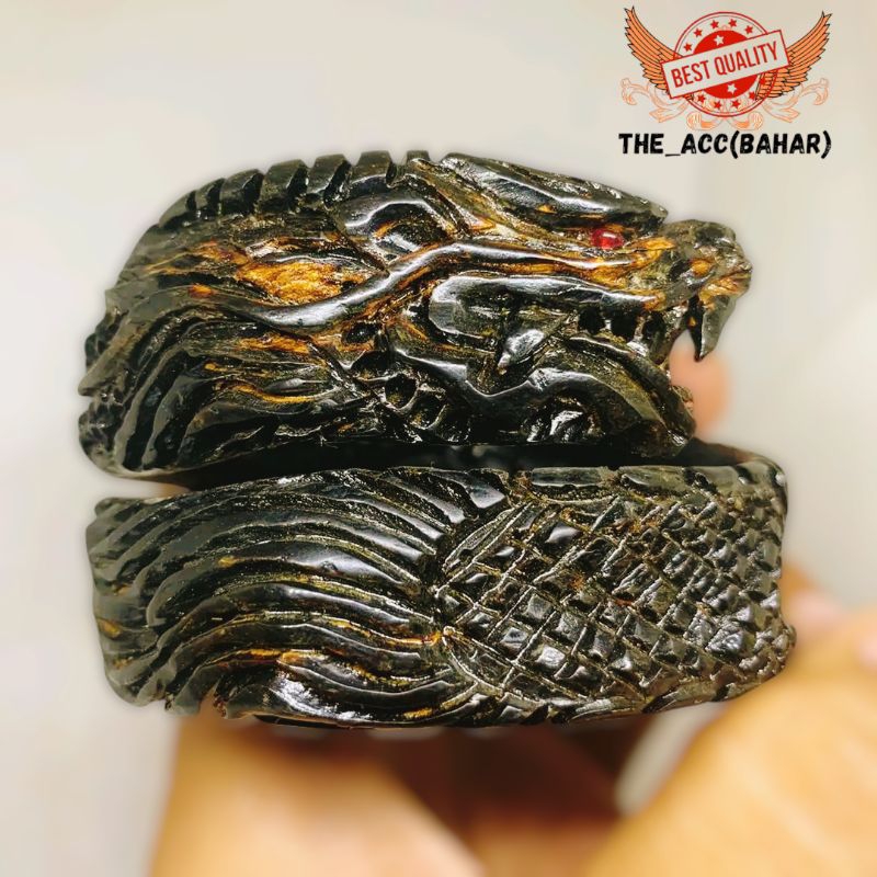 gelang akar Bahar merah ukir naga zize jumbo super 100%original