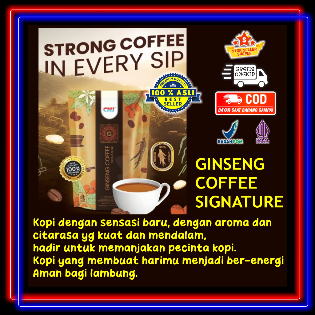 

CNI GINSENG COFFEE SIGNATURE (0125) Kopi Dengan Cita Rasa dan Aroma yang Kuat dan Aman Bagi Lambung