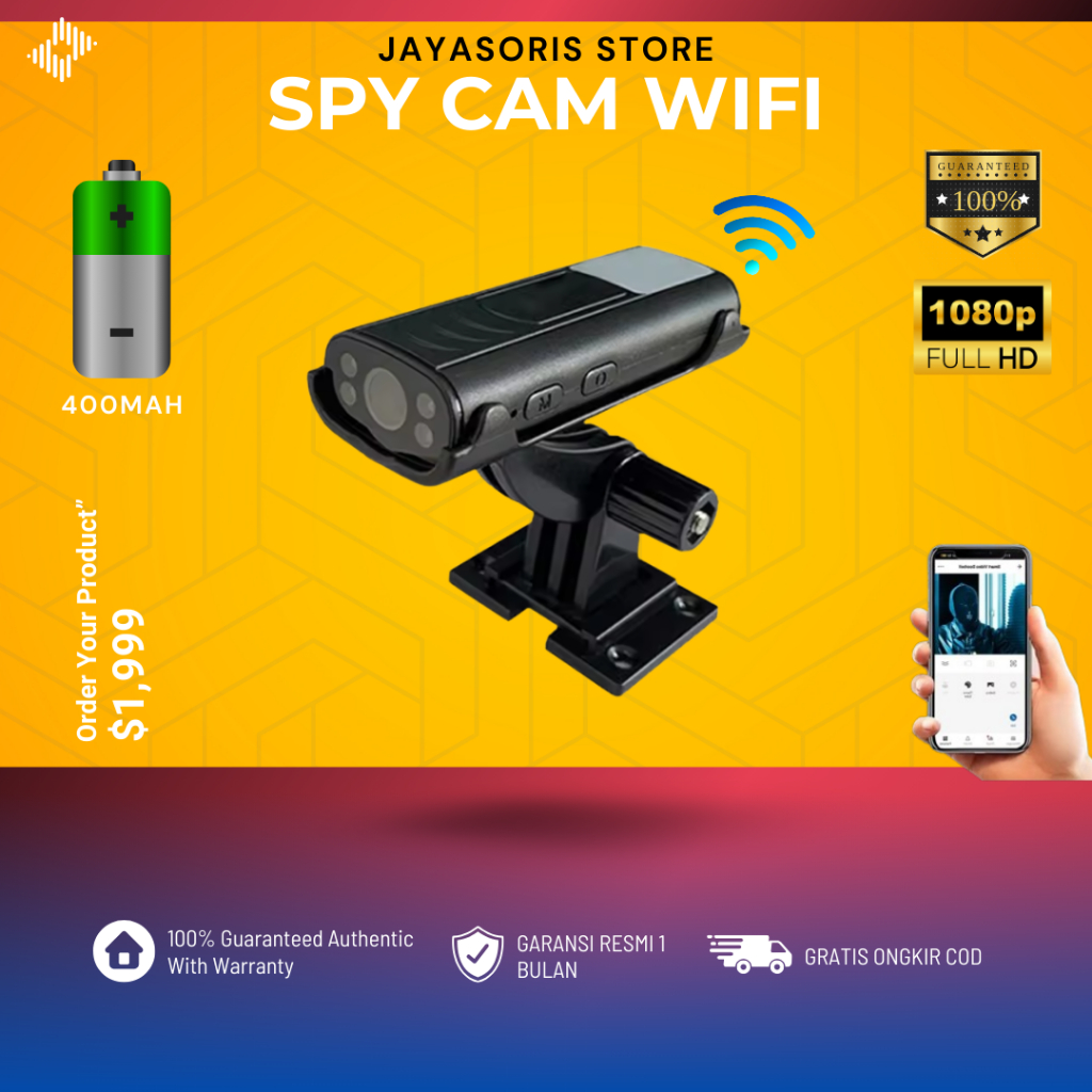 KAMERA MINI SPY CAM CAMERA PENGINTAI CCTV MINI SPY CAMERA WIFI HIDDEN CAMERA KECIL MINI CAMERA JS09