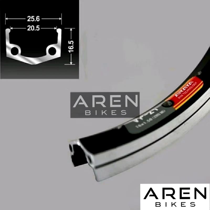 VELG SEPEDA 16 x 1 3/8 ARAYA VP21 LUBANG 28 HOLE 28H RIM RIMS HITAM CNC SINGLE WALL ALLOY DOUBLE WAL
