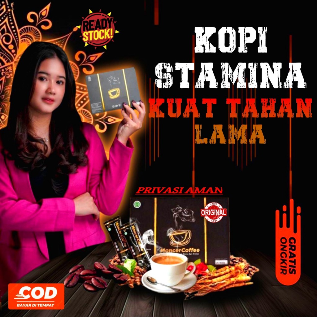 

Kopii Monnceerr Original Kopi Stamina Pria Kuat Tahan Lama herbal Alami BPOM Halal 1 Box isi 8 Sacet