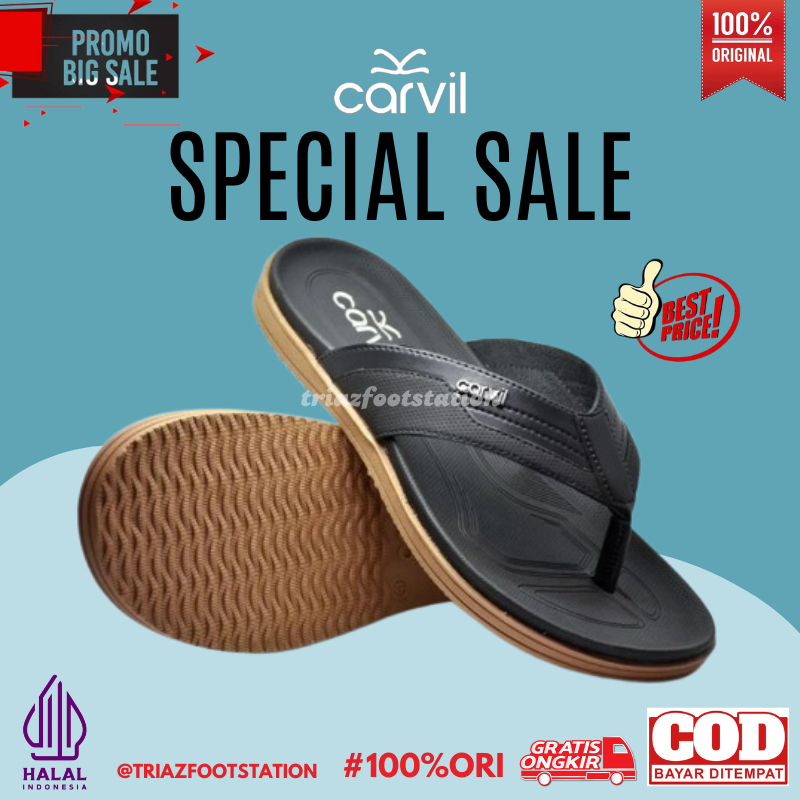 Carvil Sandal Pria Casual WELTON - 01 M Sendal Jepit Kasual Murah Dijamin Original