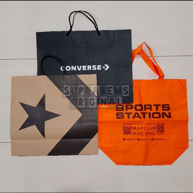 

PAPER BAG CONVERSE & SHOPING BAG SPORTS STATION ORIGINAL STORE