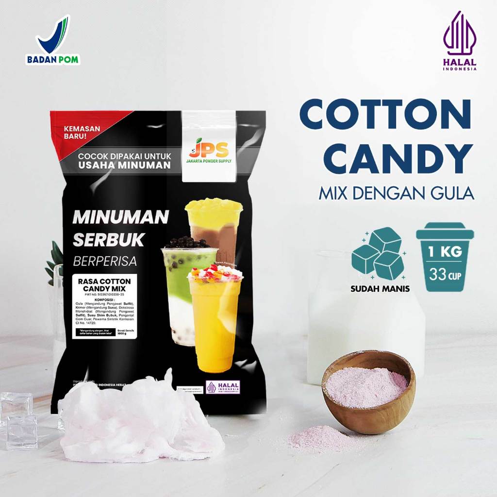 

Powder Drink JPS Bubuk Minuman Rasa Cotton Candy Mix 1Kg