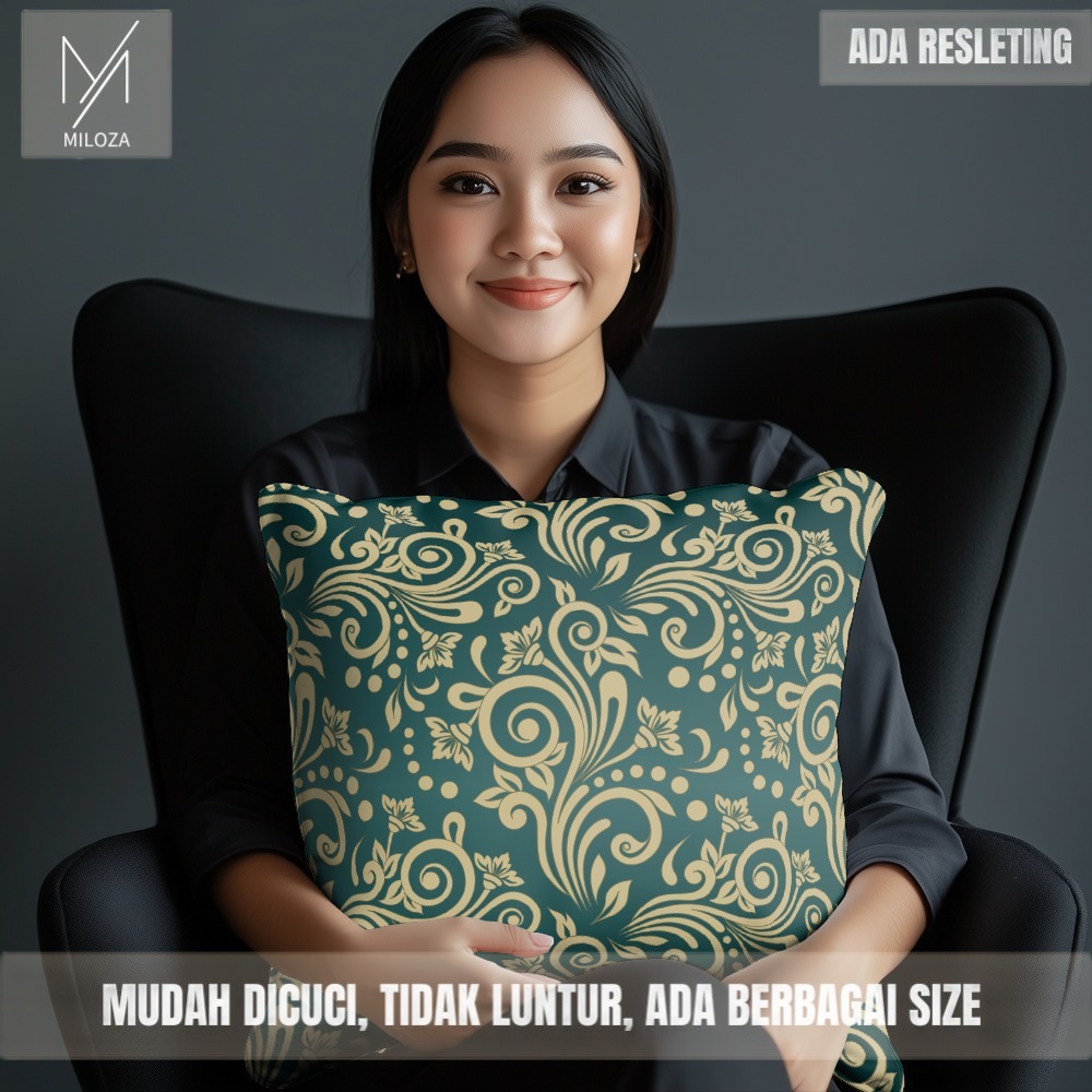 Sarung Bantal Sofa Motif Mewah Batik LV 1 - Tebal Kualitas Premium Full Printing Anti Luntur