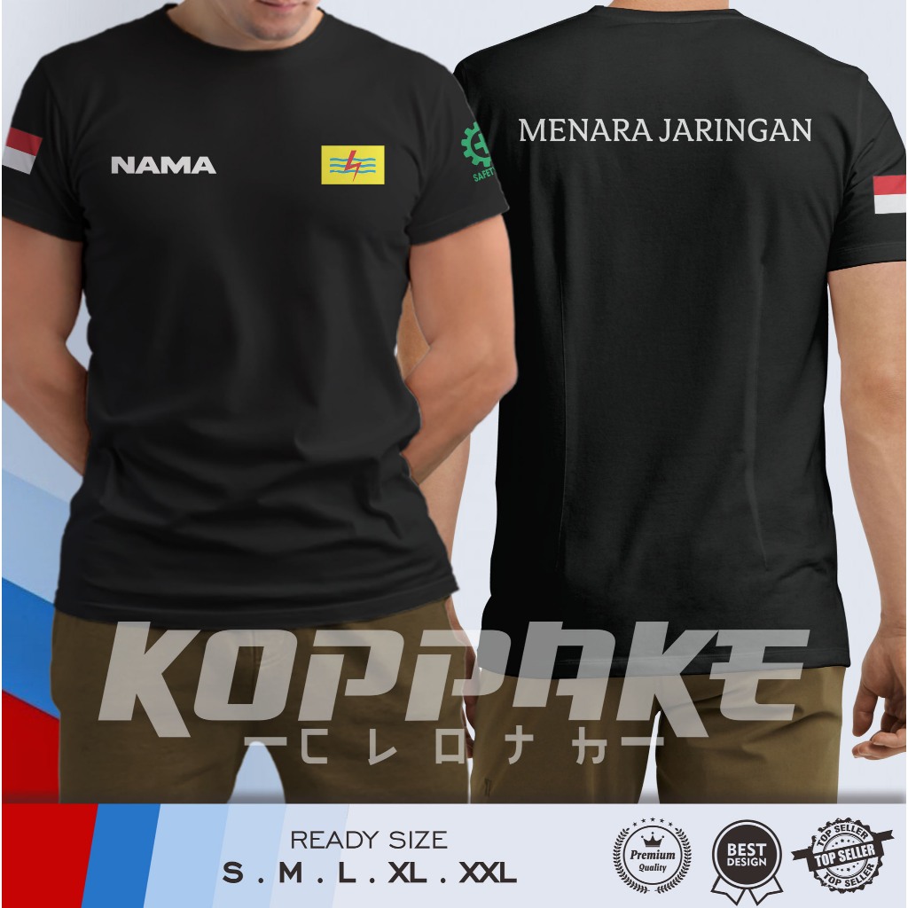 Kaos PLN Menara Jaringan Gratis Nama Baju Perusahaan