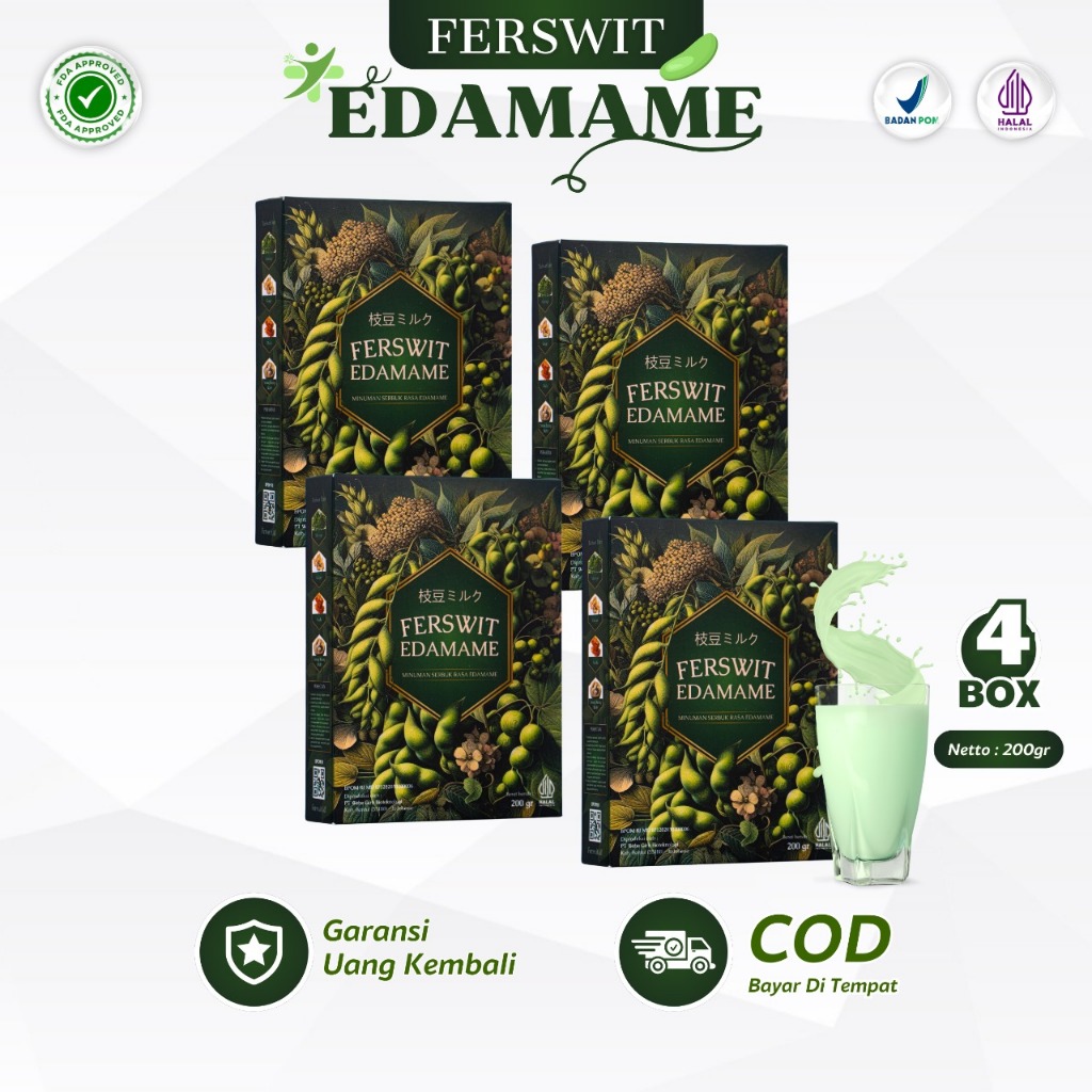 

Ferswit Susu Edamame Jepang Paket 4 Box - Diformulasikan Untuk Sakit Tulang, Asam Urat & Kolestrol