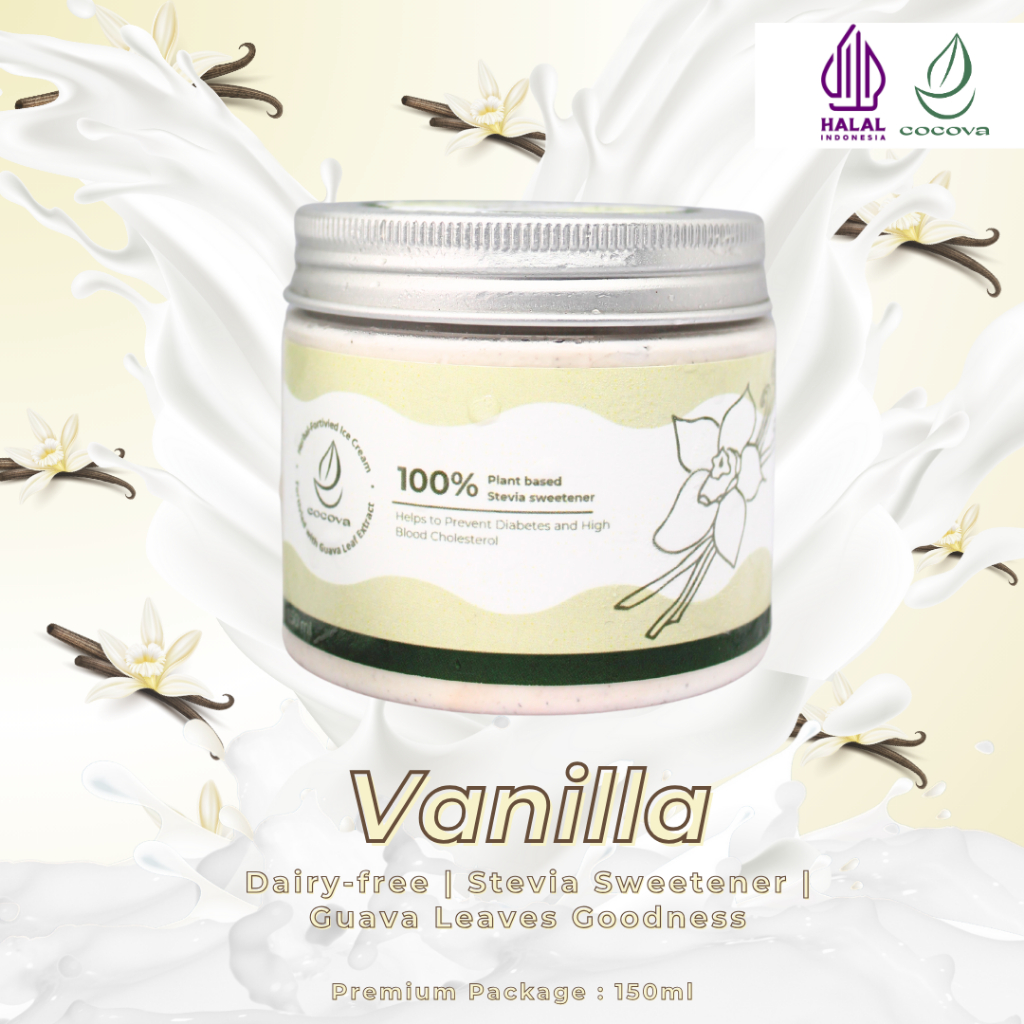 

[COCOVA] Healthy Ice Cream Herbal-Fortified - Vanilla - 150 ml┃Sugar-Free, Dairy-Free, Guava Leaf Extract